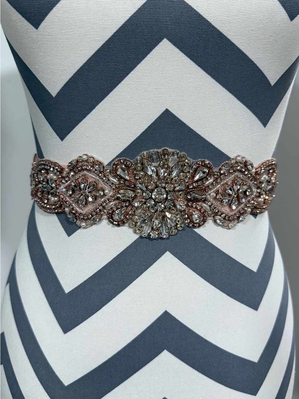 Yanstar Bridal Sash Rhinestone & Ribbon Wedding Belt Rose Blush Pink